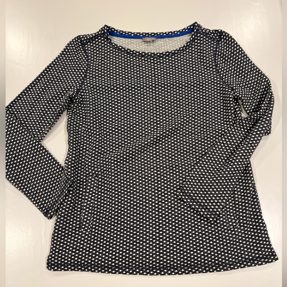 Talbots Women’s Navy‎ & White Polka Dot Knit Top Size S